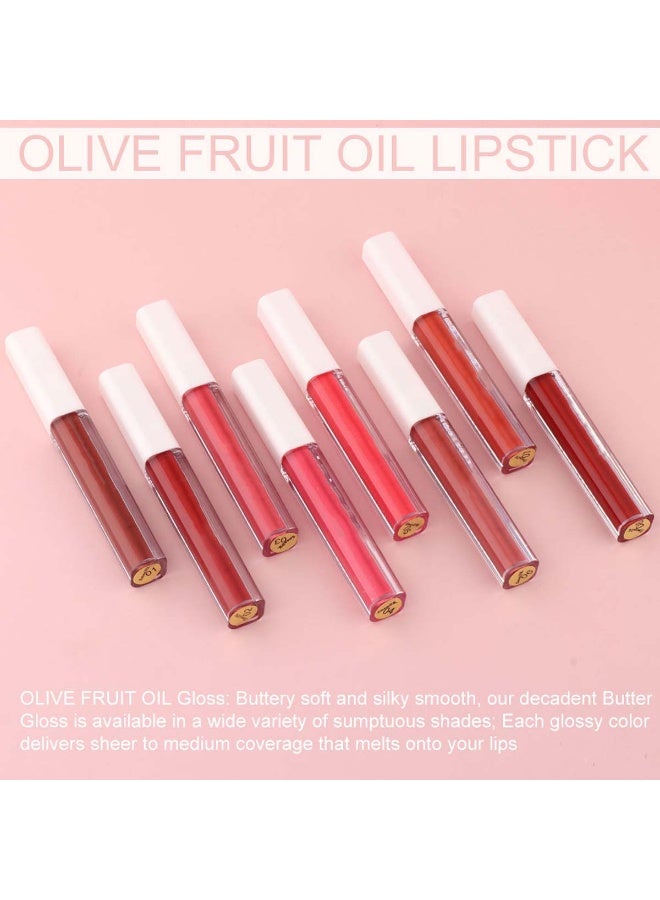 Huitich 8-Pack Lip Gloss & Lipstick Set Olive Cream Glossy Moisturizing Lip Glaze Box CM - Image 5